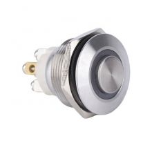  22mm Momentary Reset High Round Head 4Screw Terminals Stainless Steel Ring Led Push Button Switch