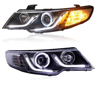  2 Pieces For Kia Cerato Forte Headlight 2009-2014 Year With DRL Front Lamp Assembly Front Lamp
