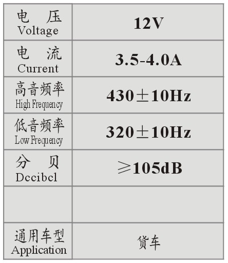 100db Example Black and Red Truck Loud Electric Horn 125mm Wire 12V 105dB Waterproof