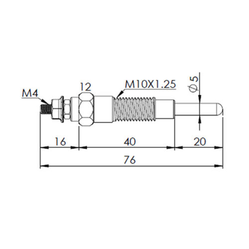 PN-120 Diesel Glow Plug 23 V for Nissan K-QF21 CRGE23 KR160 SD22